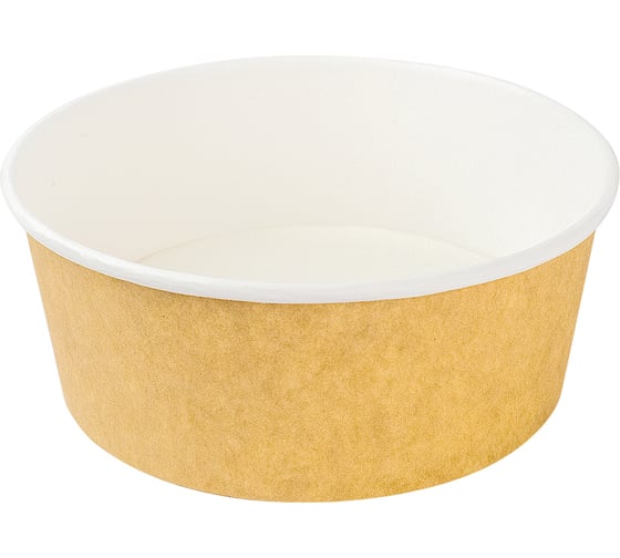 Изображение товара Бумажный контейнер Papperskopp 750 мл, высота 60 мм, диаметр 150 мм, для горячего, холодного, без крышки, крафт ''pps'' ОП-750003