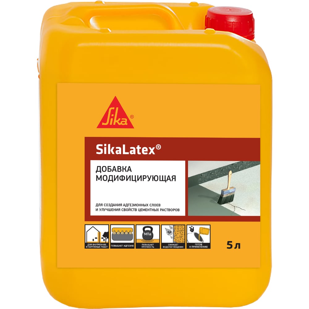 Модифицирующая добавка для цементных растворов SIKA Latex Канистра 5Л 451802 - 2