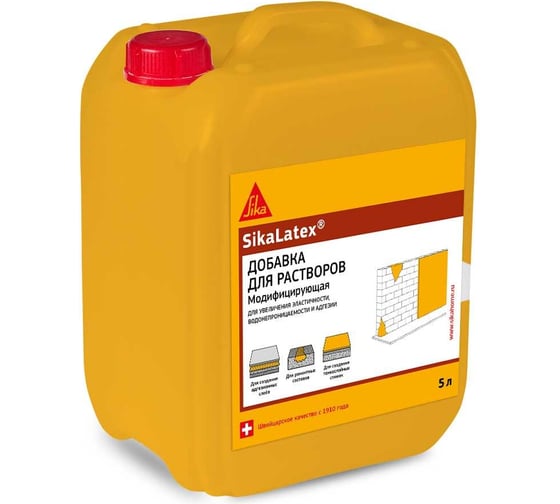 Изображение товара Модифицирующая добавка для цементных растворов SIKA Latex Канистра 5Л 451802