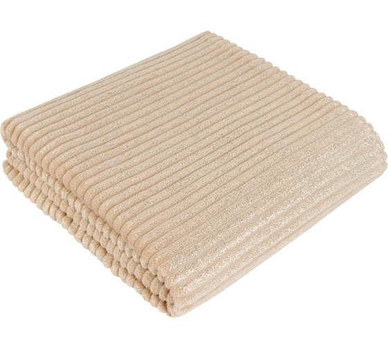 Изображение товара Покрывало-плед Guten Morgen Велсофт, Жаккардовый, Роскошь бежевый/золото, 200x220 см ПКфл-росб-200-220