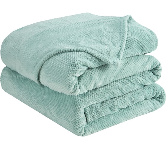 Изображение товара Покрывало-плед Guten Morgen Велсофт, Жаккардовый, рис.14-6008, Зеленый, 150x200 см ПКЗ-150-200