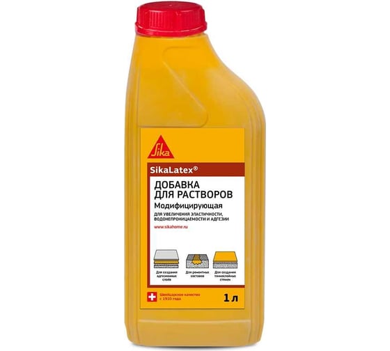 Изображение товара Модифицирующая добавка для цементных растворов SIKA Latex Канистра 1Л 524877