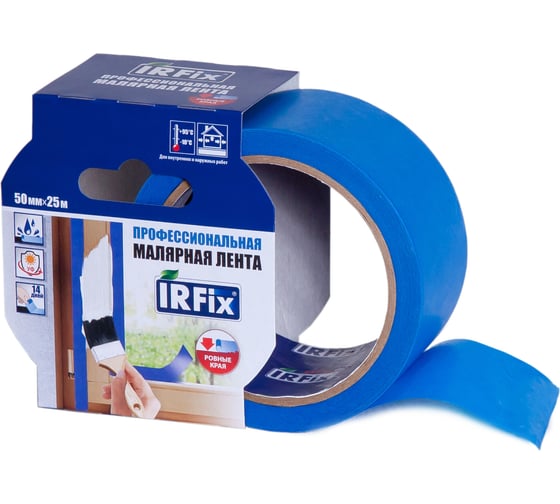 Изображение товара Малярная лента для наружных работ IRFIX EXTRA 50 мм, 25 м, синяя, 30080