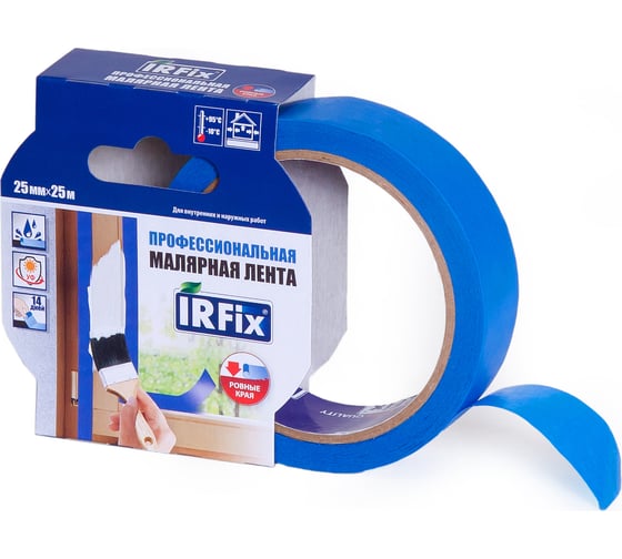 Изображение товара Малярная лента для наружных работ  IRFIX EXTRA 25 мм, 25 м, синяя 30081