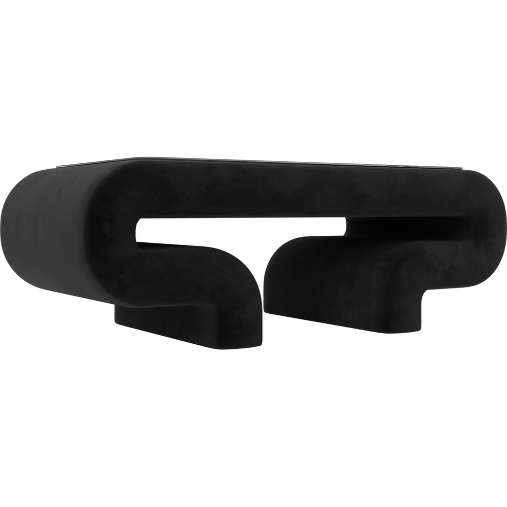 Изображение товара Стол Лига диванов Волна велюр черный - стильный придиванный стол