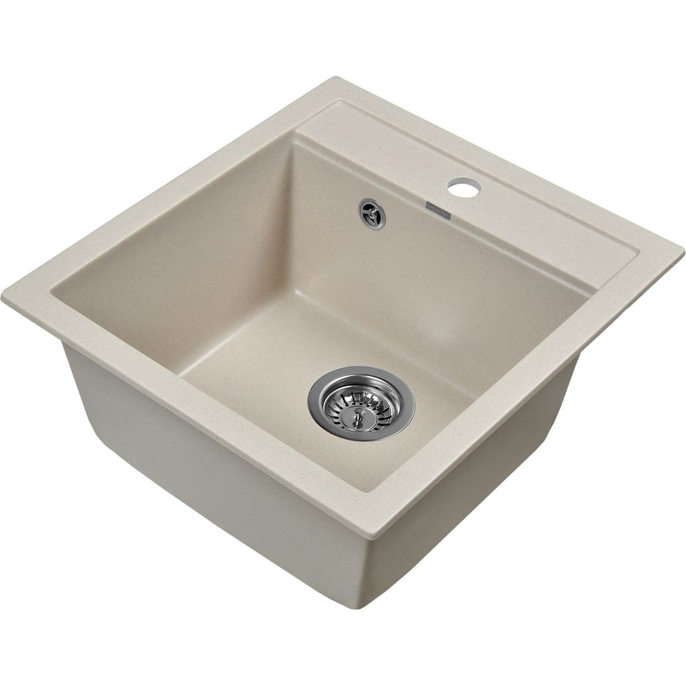 Изображение товара Мойка для кухни из искусственного гранита WISENT крем 500x450 мм врезная