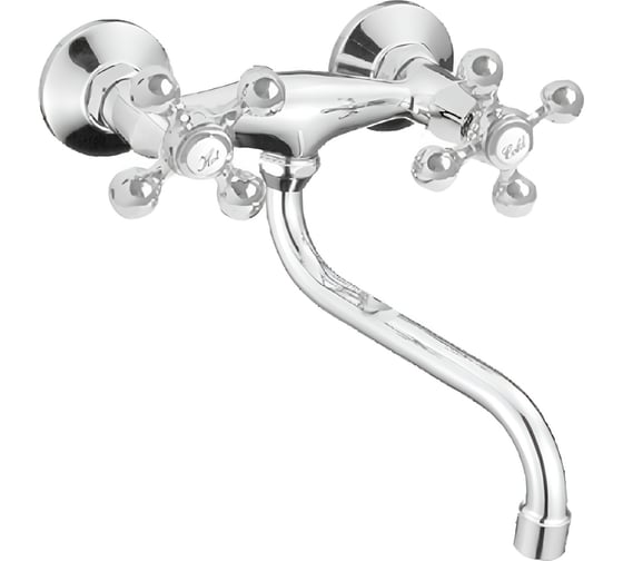 Изображение товара Смеситель для кухни Rainsberg двухвентильный, настенный, хром R5053F