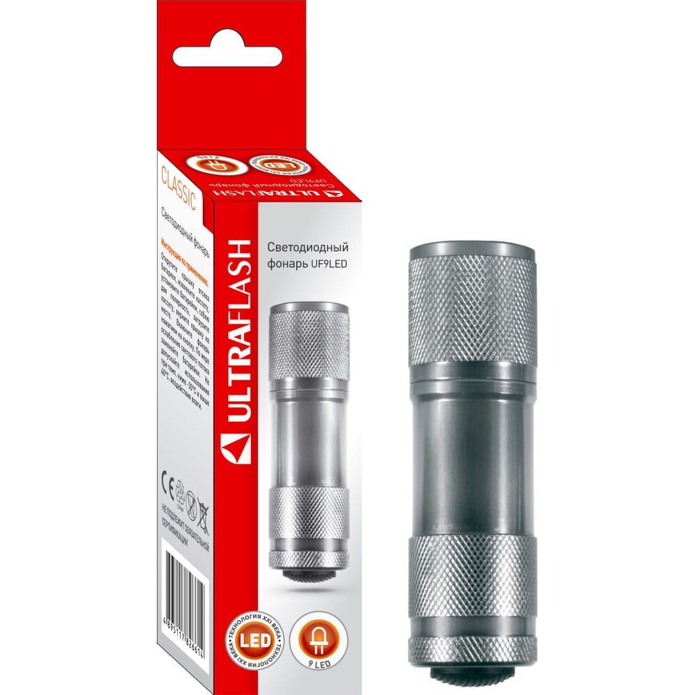 Изображение товара Фонарь Ultraflash UF 9 LED алюминиевый с 9 светодиодами и IP64