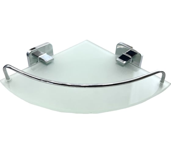 Изображение товара Полка для ванной комнаты OUTE угловая, металл, матовое стекло, хром, 20x20x27 см TG3218-1