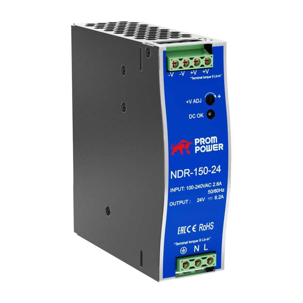 Изображение товара Промышленный источник питания Prompower ndr-150-24 24 В 150 Вт для DIN-рейки
