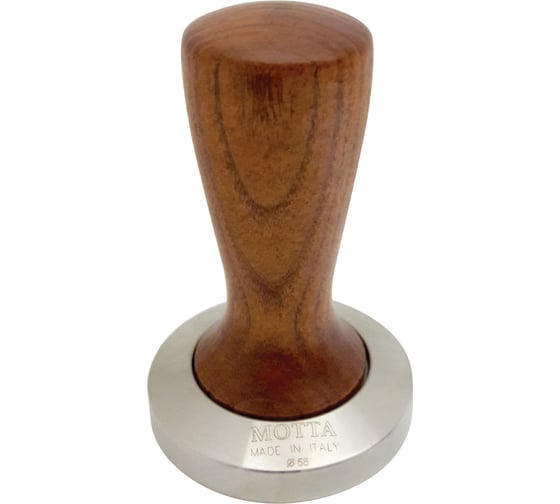 Изображение товара Тонкий плоский темпер Motta диаметр 58 мм, с коричневой ручкой 170218
