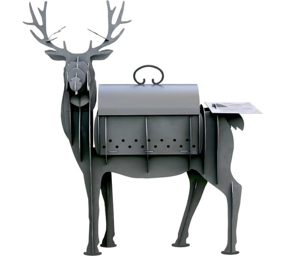 Изображение товара Мангал FIRE-HOUSE олень с крышкой и столиком Ma-олень