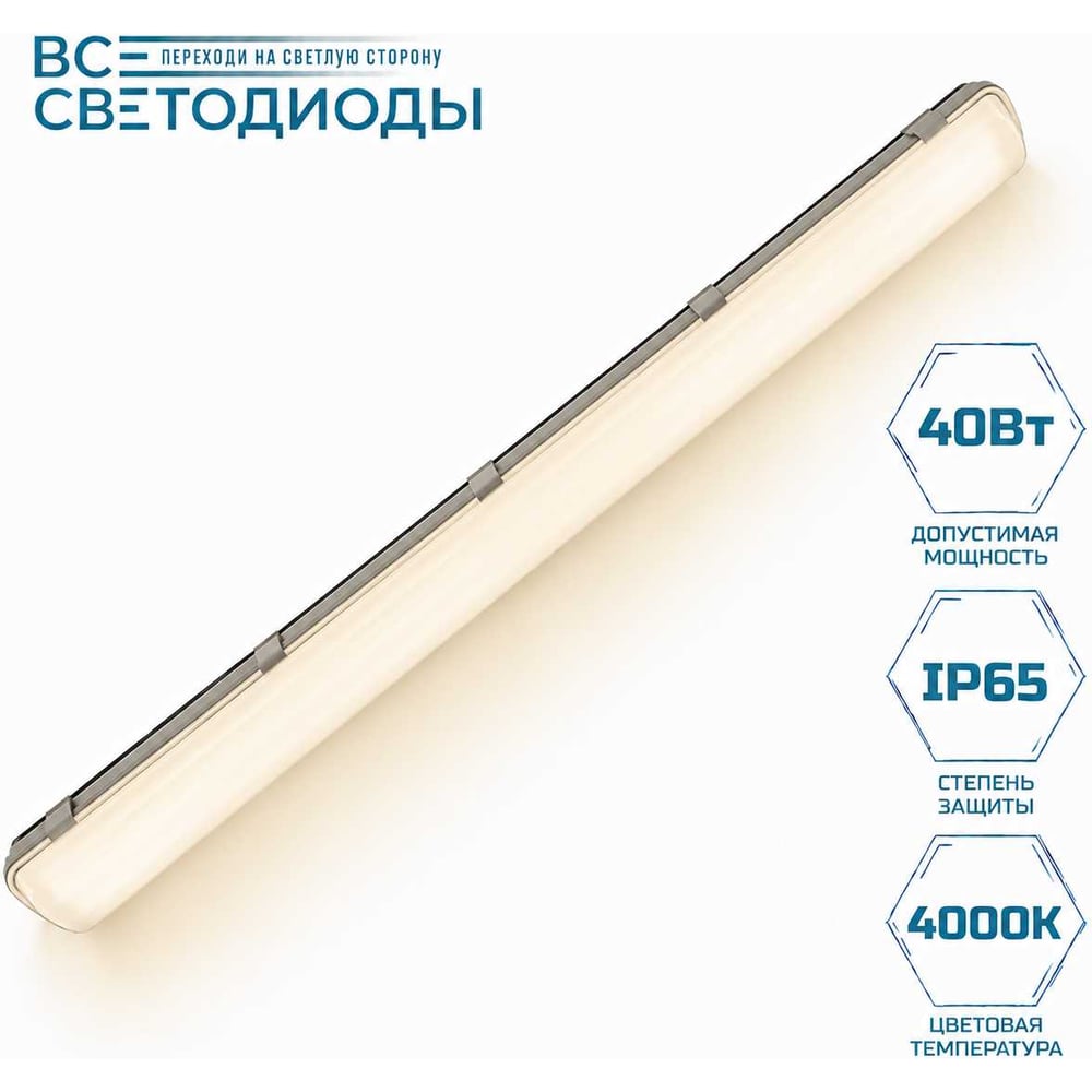Изображение товара Промышленный светодиодный светильник ВСЕСВЕТОДИОДЫ Айсберг 40Вт 4000K IP65 Изображение товара Промышленный светодиодный светильник ВСЕСВЕТОДИОДЫ Айсберг 40Вт 4000K IP65