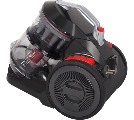 Изображение товара Пылесос Centek черный/красный, циклон, 2400/420Вт, низкий уровень шума, телескоп CT-2523