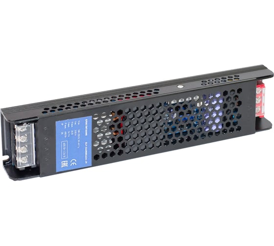 Изображение товара Интерьерный блок питания ELF 24В, 400Вт, плоский металлический перфорированный корпус (черный) ELF-24400BEslim-JH