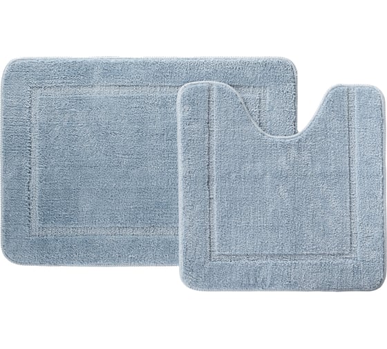 Изображение товара Набор ковриков для ванной комнаты IDDIS 65x45 + 45x45, микрофибра, голубой PSET04Mi13