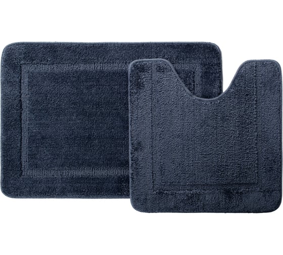 Изображение товара Набор ковриков для ванной комнаты IDDIS 65x45 + 45x45, микрофибра, синий PSET05Mi13