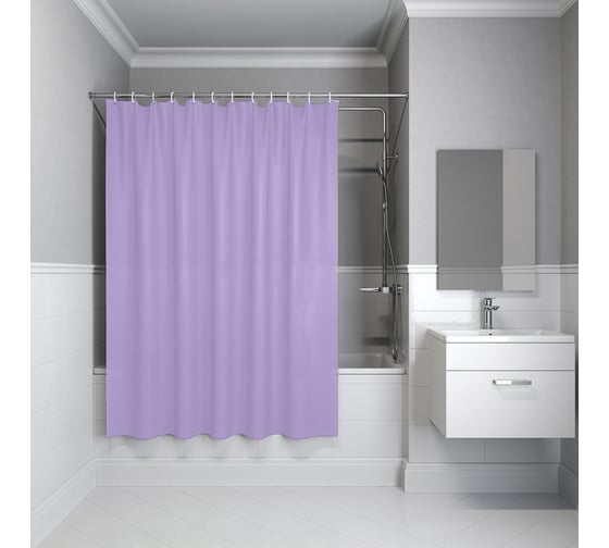 Изображение товара Штора для ванной IDDIS 200x180 см, PE, светло-фиолетовый P08PE18i11