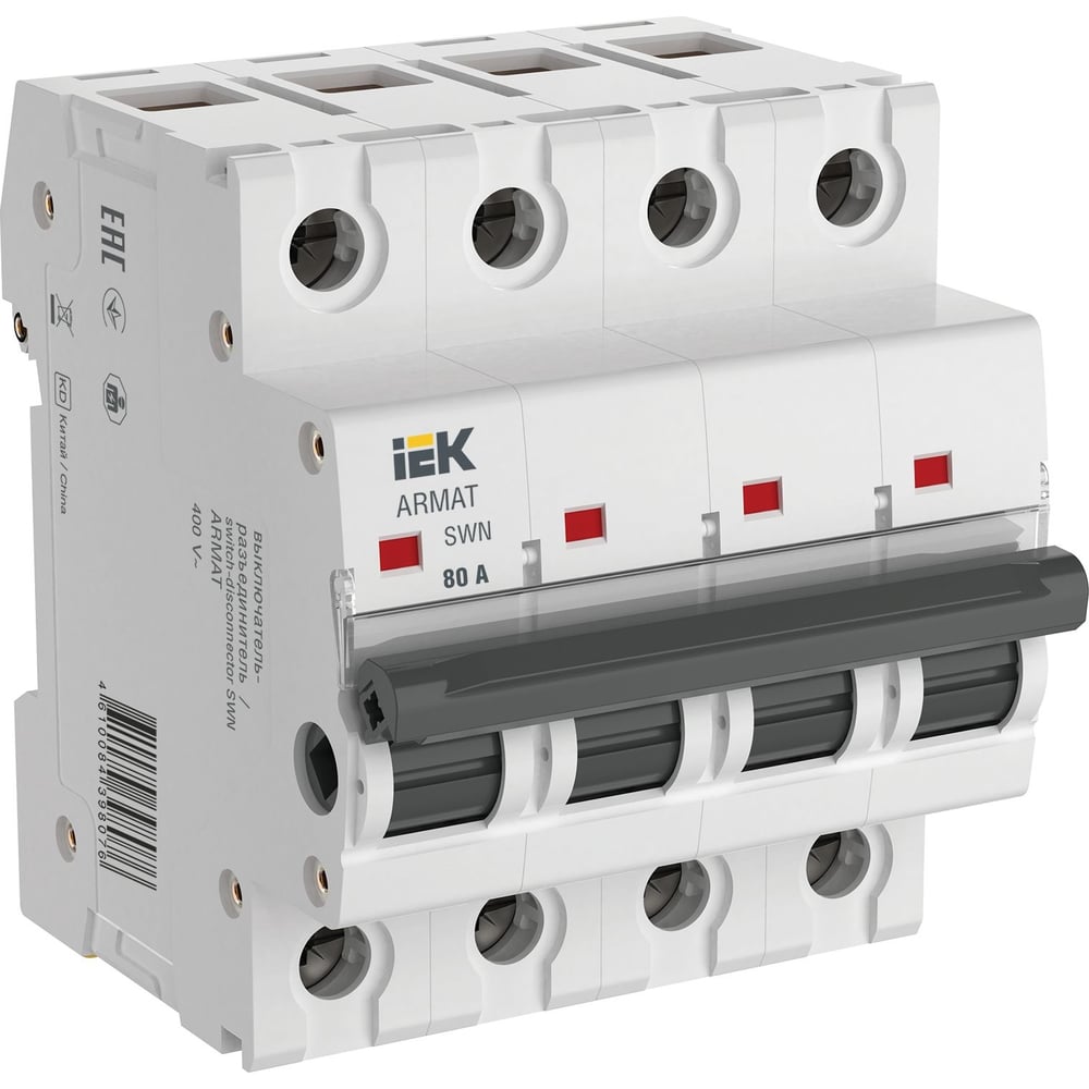 Изображение товара IEK AR-SWN-4-080: 4п 80А разъединитель, IP20, 400В