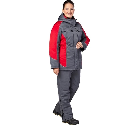 Изображение товара Зимний костюм Эксперт Спецодежда Страйк серый/красный, р. 52-54, рост 194-200 6446000072731