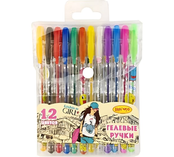 Изображение товара Набор гелевых ручек Limpopo fashion 12 цветов РучНГ210