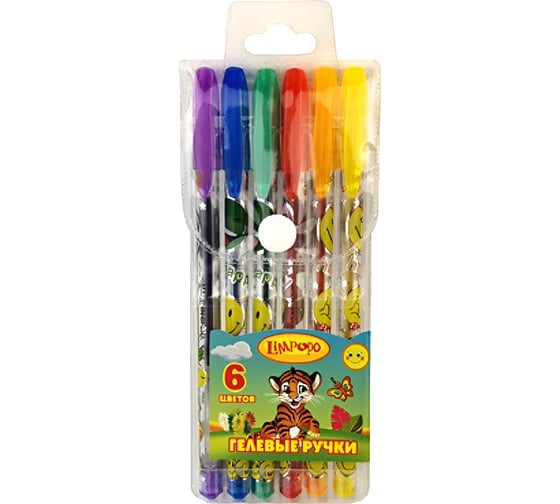 Изображение товара Набор гелевых ручек Limpopo тигренок 6 цветов РучНГ211