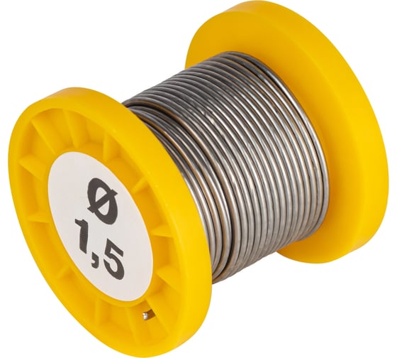 Изображение товара Припой с канифолью для пайки ПОС 61 трубка 1.5 мм, катушка 50 гр ЭРА Б0061084