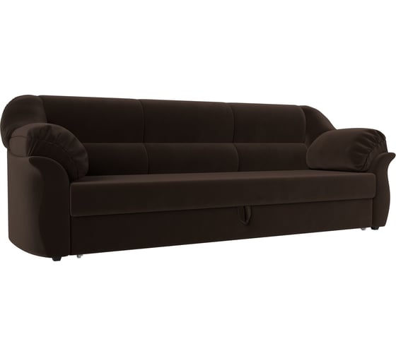 Изображение товара Прямой диван Лига диванов Карнелла полностью микровельвет коричневый 105880