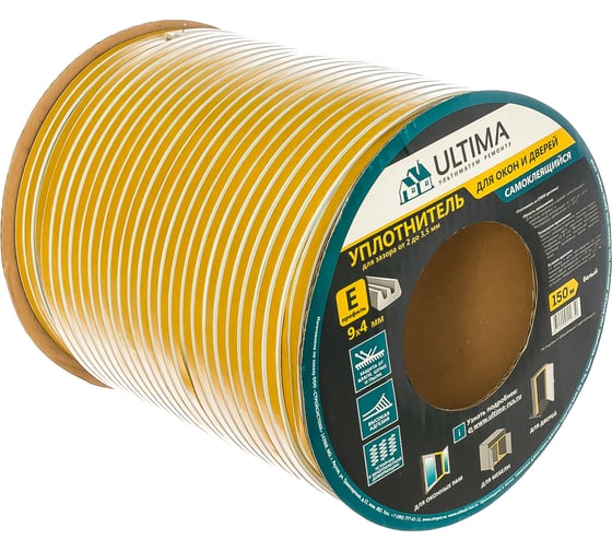 Изображение товара Самоклеящийся уплотнитель Ultima E 150, 9x4 мм, белый SC-40CX