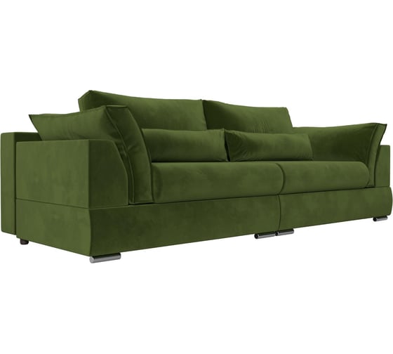 Изображение товара Прямой диван Лига диванов Пекин полностью микровельвет зеленый 115071