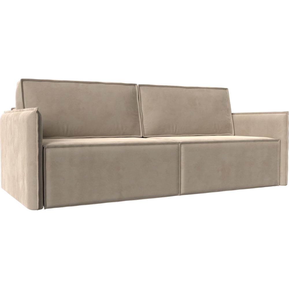 Изображение товара Прямой диван Лига диванов Либерти велюр бежевый современный механизм еврокнижка