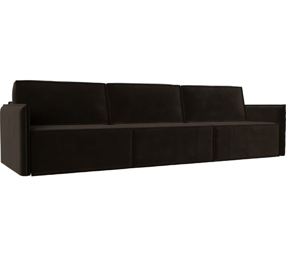 Изображение товара Прямой диван Лига диванов Либерти лонг полностью микровельвет коричневый 116902