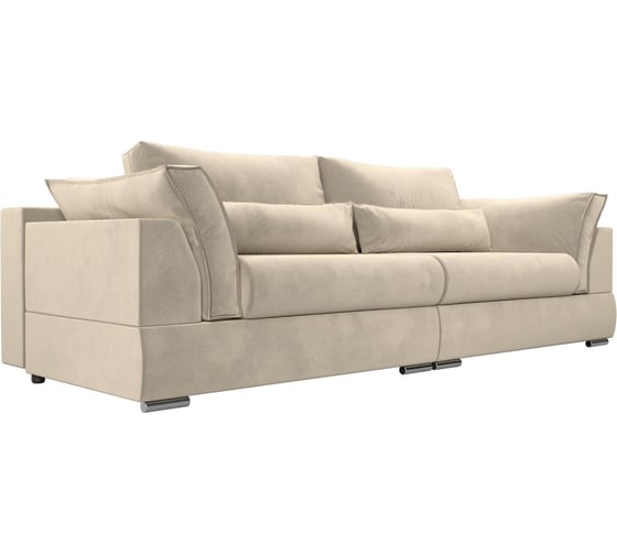 Изображение товара Прямой диван Лига диванов Пекин полностью микровельвет бежевый 115068