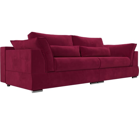Изображение товара Прямой диван Лига диванов Пекин полностью микровельвет бордовый 115069