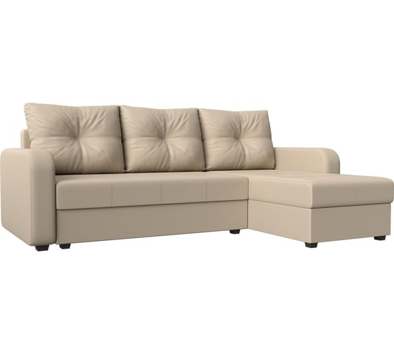 Изображение товара Угловой диван Лига диванов Ливерпуль Лайт угол правый полностью экокожа бежевая 117740