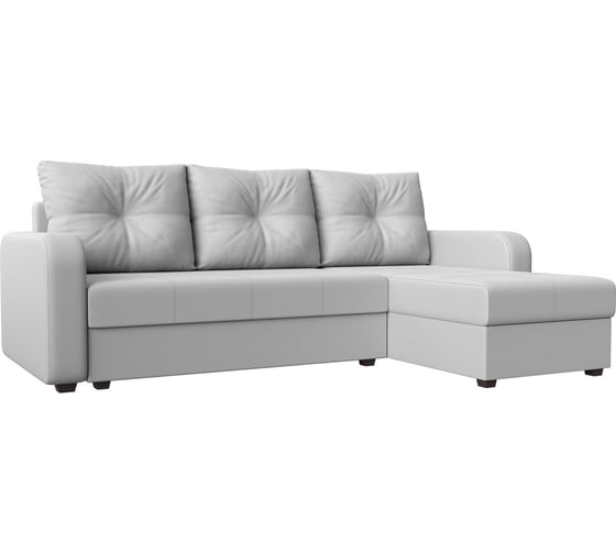 Изображение товара Угловой диван Лига диванов Ливерпуль Лайт угол правый полностью экокожа белая 117741