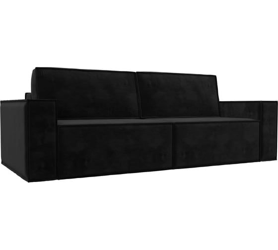 Изображение товара Прямой диван Лига диванов Куба полностью велюр черный 116216