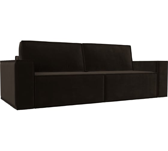 Изображение товара Прямой диван Лига диванов Куба полностью микровельвет коричневый 116222