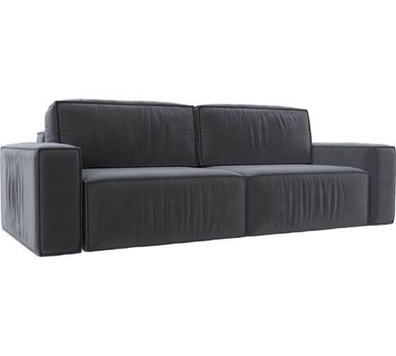 Изображение товара Прямой диван Лига диванов Прага классик полностью велюр серый 116612