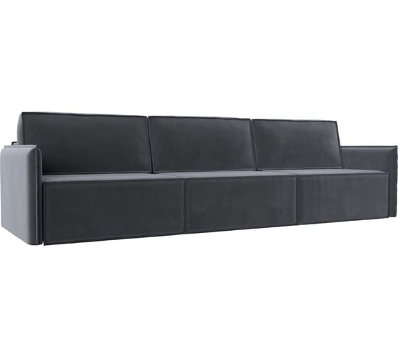 Изображение товара Прямой диван Лига диванов Либерти лонг полностью велюр серый 116894