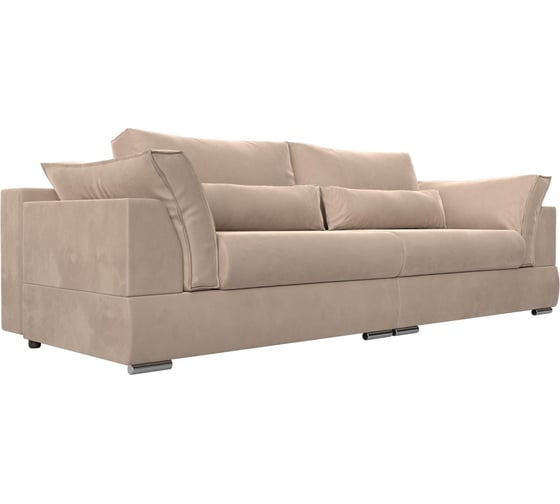 Изображение товара Прямой диван Лига диванов Пекин полностью велюр бежевый 115060