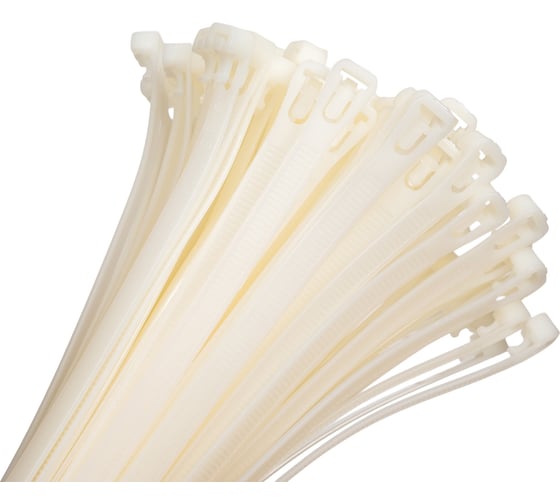 Изображение товара Нейлоновые разъемные стяжки FORTISFLEX КСР 7.5х300 белый 100 штук 60632