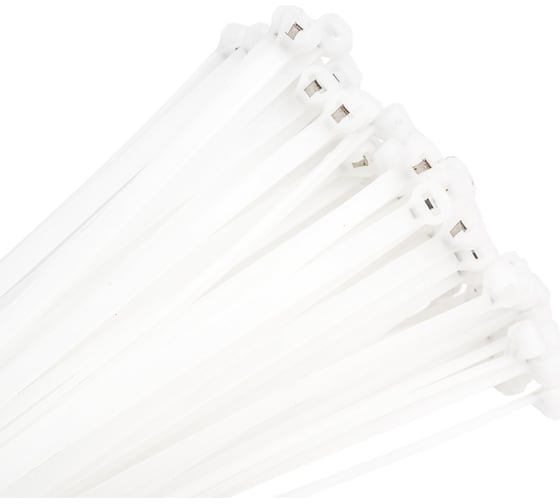 Изображение товара Нейлоновые стяжки с металлическим зубом FORTISFLEX КСЗ 4x200 белый 100 штук 58493