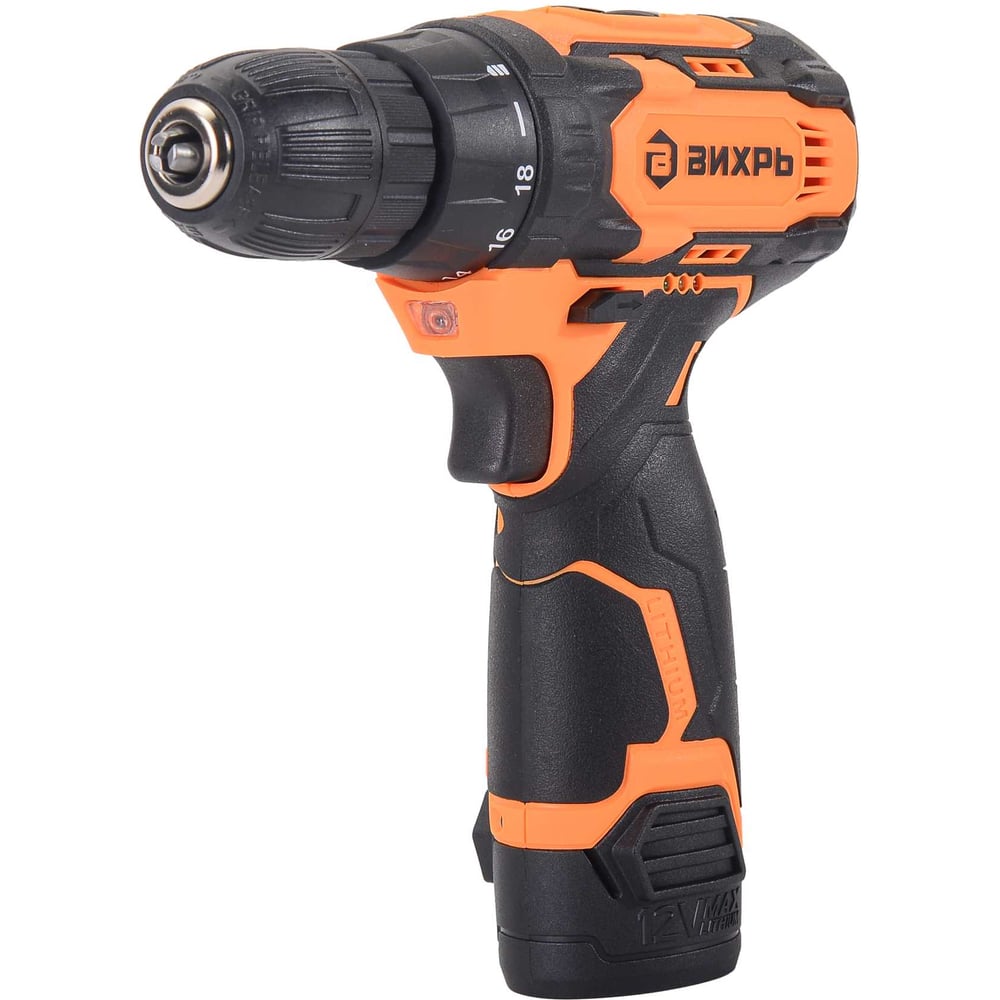 Изображение товара Аккумуляторная дрель-шуруповерт Вихрь ДА-12Л-2 72/14/14 профессиональный