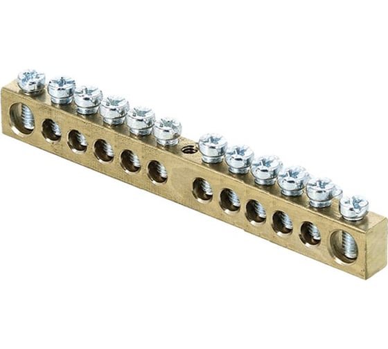 Изображение товара Нулевая шина с заземлением EKF 63.12 латунь 10 шт PROxima sn0-63-12