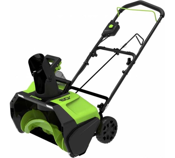 Изображение товара Аккумуляторный снегоуборщик GreenWorks 60V, 51 см, бесщеточный, c 1хАКБ 4АЧ и ЗУ 2602907UB