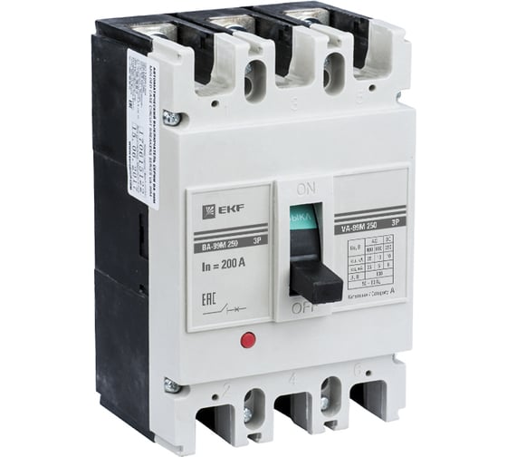 Изображение товара Автоматический трехполюсный выключатель EKF ВА-99М/250 125А РЭ1250А mccb99-250-125m 169992356