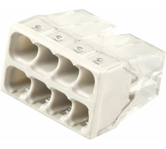 Изображение товара 8-проводная монтажная клемма STEKKER для 1-жильного проводника, LD2273-208, 100шт в упак. 32392
