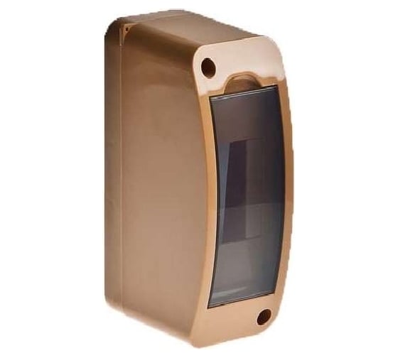 Изображение товара Щиток открытой проводки Рувинил Тусо на 2 модуля с вертикальной дверцей 140x55x85 мм коричневый 68302К