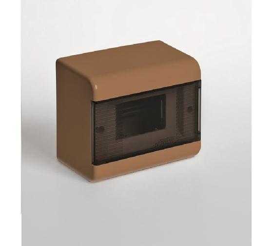 Изображение товара Щиток открытой проводки Рувинил Тусо на 6 модулей с дверцей 160x132x93 мм коричневый 68026К